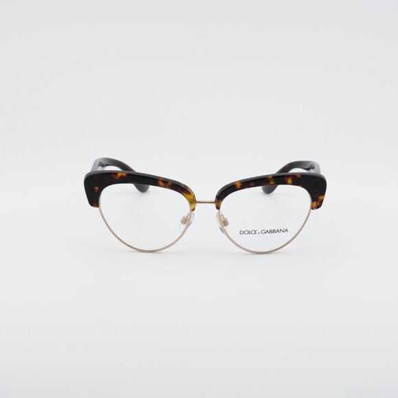 Dolce & Gabbana DG3247 502 Eyeglasses Cat Eye Havana/Gold 53mm Frame - Picture 4 of 10